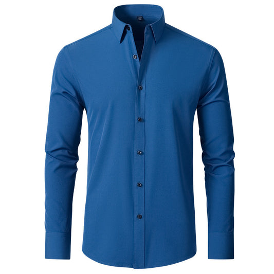 Genzoz Full Elastic Force Shirt for Men Stretchable Comfort Casual Shirt